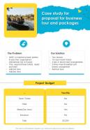 Proposal For Business Tour And Packages For Case Study One Pager Sample Example Document