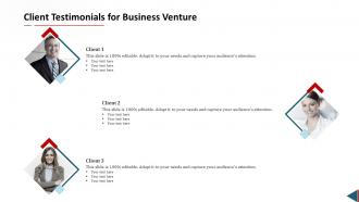 Proposal for business venture client testimonials for business venture