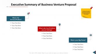 Proposal for business venture executive summary of business venture proposal