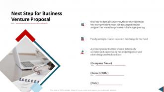 Proposal for business venture next step for business venture proposal