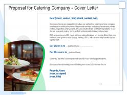 Proposal for catering company cover letter ppt powerpoint presentation ideas grid