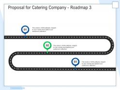 Proposal for catering company roadmap three step ppt powerpoint presentation styles show