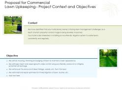 Proposal for commercial lawn upkeeping project context and objectives ppt powerpoint master