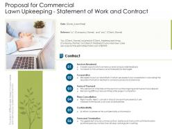 Proposal for commercial lawn upkeeping statement of work and contract ppt powerpoint format