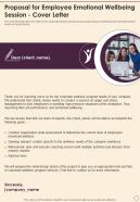 Proposal For Employee Emotional Wellbeing Session Cover Letter One Pager Sample Example Document