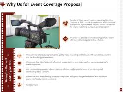 Proposal For Event Coverage Powerpoint Presentation Slides