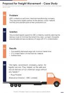 Proposal For Freight Movement Case Study One Pager Sample Example Document