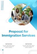 Proposal For Immigration Services One Pager Sample Example Document