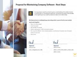 Proposal for maintaining company software next steps ppt powerpoint graphic