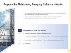 Proposal for maintaining company software why us ppt powerpoint design