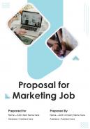 Proposal For Marketing Job Report Sample Example Document