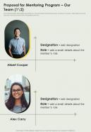 Proposal For Mentoring Program Our Team One Pager Sample Example Document