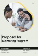 Proposal For Mentoring Program Report Sample Example Document
