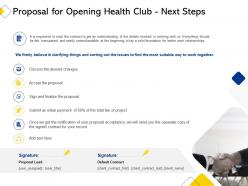 Proposal for opening health club next steps ppt powerpoint presentation template
