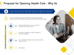 Proposal for opening health club why us ppt powerpoint presentation icon portrait
