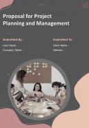 Proposal For Project Planning And Management Report Sample Example Document