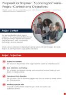 Proposal For Shipment Scanning Software Project Context And Objectives One Pager Sample Example Document