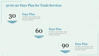 Proposal for trade services 30 60 90 days plan for trade services