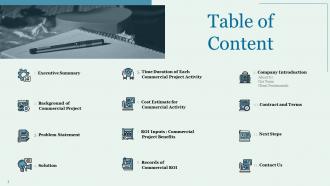 Proposal for trade services table of content