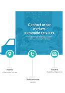 Proposal For Workers Commute Contact Us For Workers Commute One Pager Sample Example Document