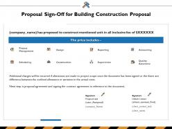 Proposal sign off for building construction proposal ppt powerpoint presentation icon clipart images