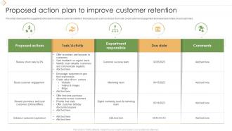 Proposed Action Plan To Improve Customer Retention
