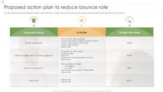 Proposed Action Plan To Reduce Bounce Rate