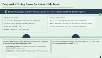 Proposed Offering Terms For Convertible Bond Equity Debt Convertible Investment Pitch Book