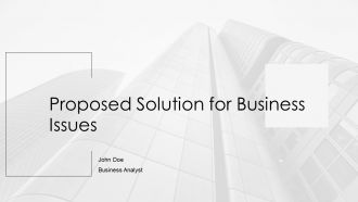 Proposed Solution For Business Issues PPT Summary AT