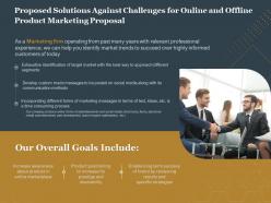 Proposed solutions against challenges for online and offline product marketing proposal ppt grid