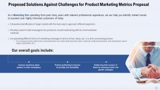 Proposed solutions against challenges for product marketing metrics proposal