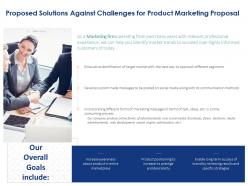 Proposed solutions against challenges for product marketing proposal ppt structure