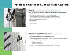 Proposed solutions cont benefits and approach ppt powerpoint presentation layout