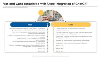 Pros And Cons Associated With Future ChatGPT Future And Impact Assessment ChatGPT SS