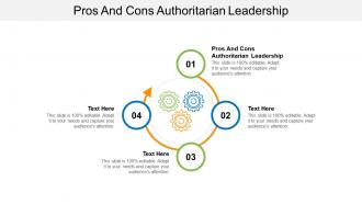 Pros and cons authoritarian leadership ppt powerpoint presentation professional inspiration cpb