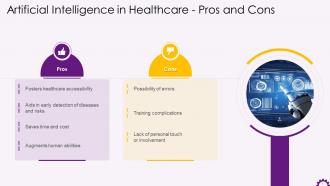 Pros And Cons Of Artificial Intelligence In Healthcare Industry Training Ppt