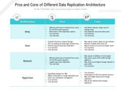 Pros and cons of different data replication architecture