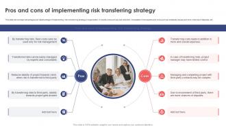 Pros And Cons Of Implementing Risk Transferring Strategy Leveraging Risk Management Process PM SS