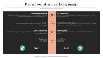 Pros And Cons Of Mass Marketing Strategy Comprehensive Summary Of Mass MKT SS V