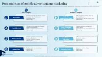Pros And Cons Of Mobile Advertisement Marketing Integrating Mobile Marketing MKT SS V