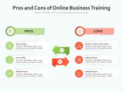 Pros and cons of online business training