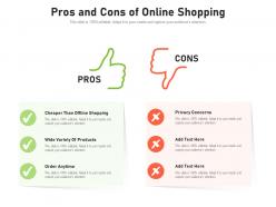 Pros and cons of online shopping