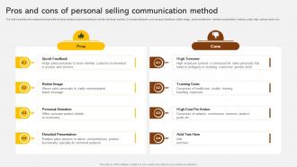 Pros And Cons Of Personal Selling Adopting Integrated Marketing Communication MKT SS V
