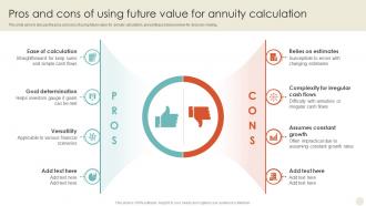 Pros And Cons Of Using Future Value For Annuity Calculation Time Value Of Money Guide For Financial Fin SS