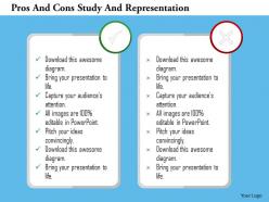 Pros and cons study and representation flat powerpoint design