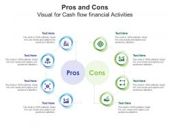 Pros and cons visual for cash flow financial activities infographic template