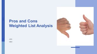 Pros And Cons Weighted List Analysis PPT Mockup AT
