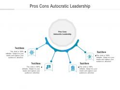 Pros cons autocratic leadership ppt powerpoint presentation show sample cpb