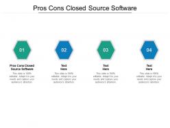 Pros cons closed source software ppt powerpoint presentation model topics cpb
