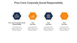Pros cons corporate social responsibility ppt powerpoint tutorials cpb